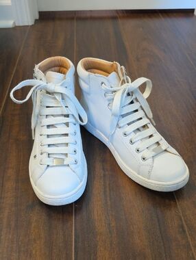 Ugg White High-Top Leather Sneakers 8.5